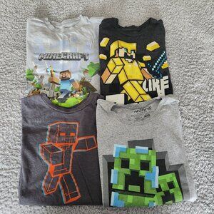 Boys L/XL Minecraft‎ Graphic Tee Bundle – Creeper, Steve & Mob Designs